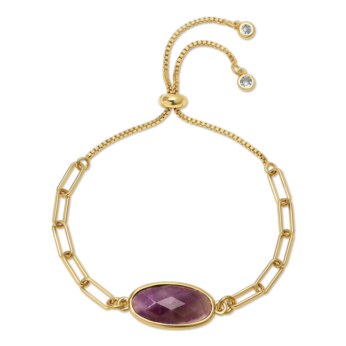 Oval Stone Pulley Bracelet - Splendid Iris