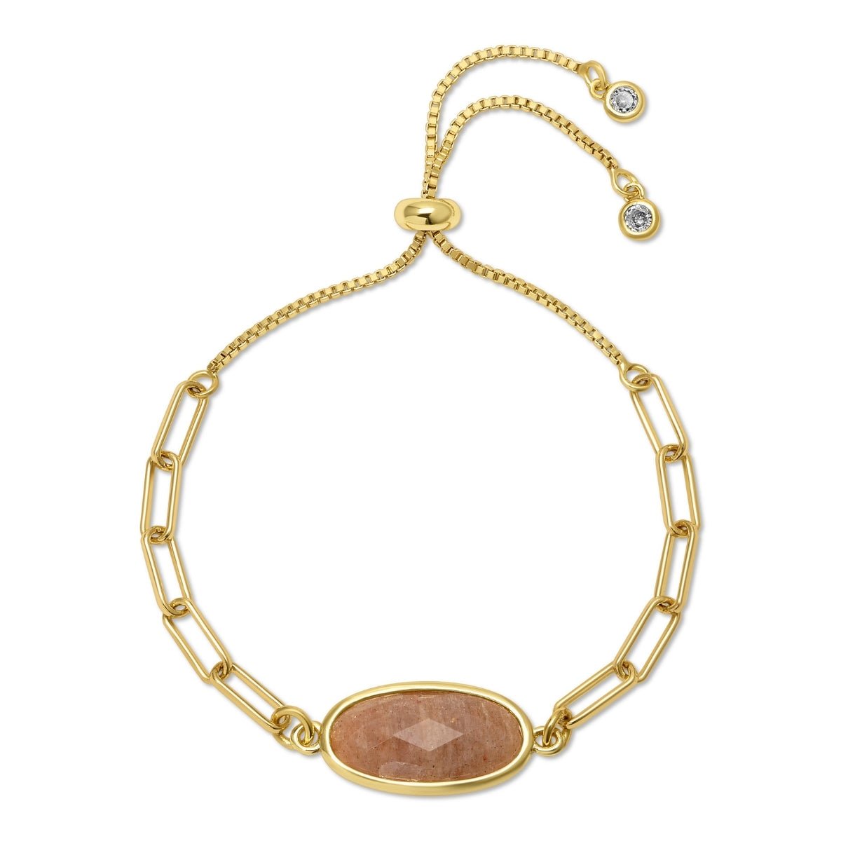 Oval Stone Pulley Bracelet - Splendid Iris