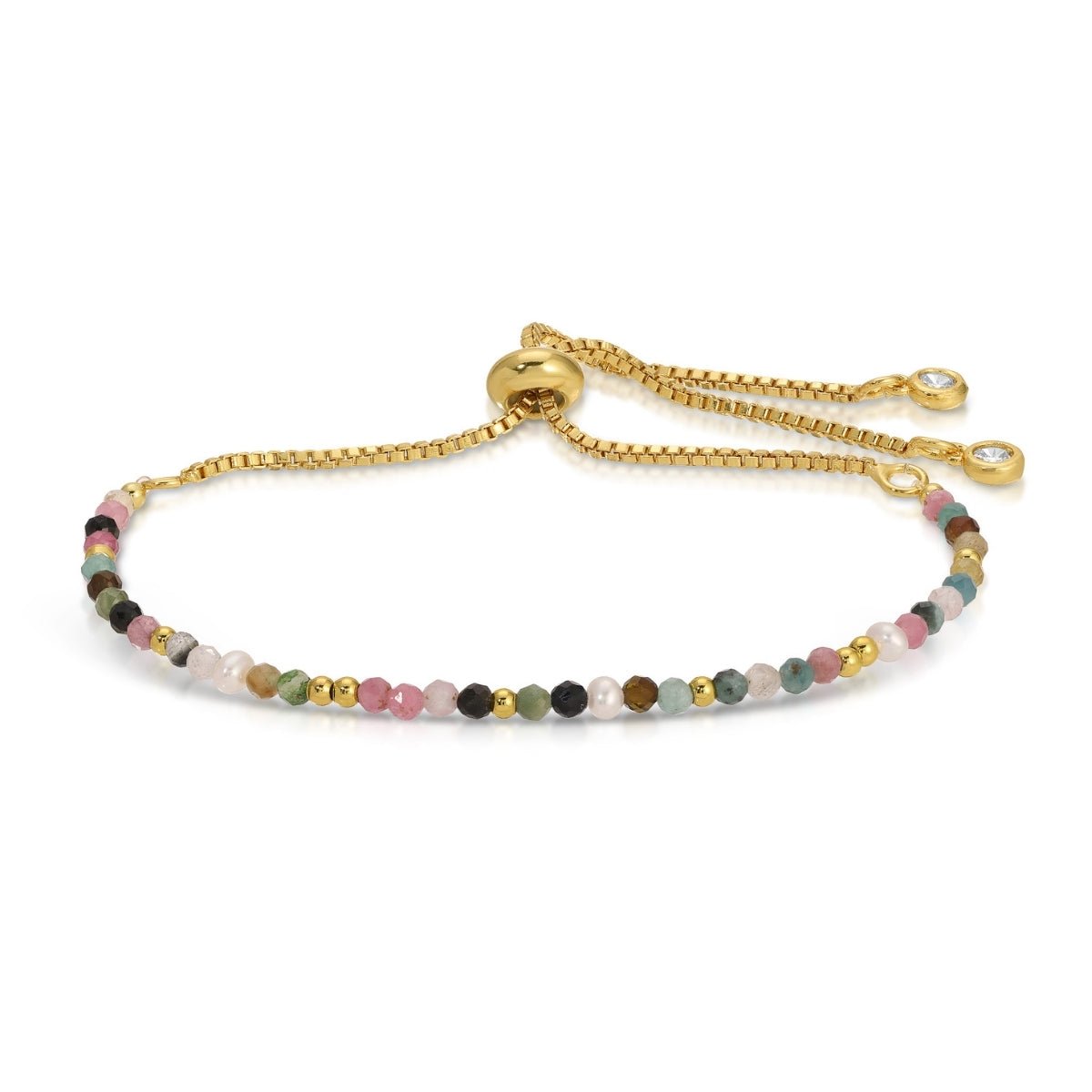 Delicate Stone Pulley Bracelet - Splendid Iris