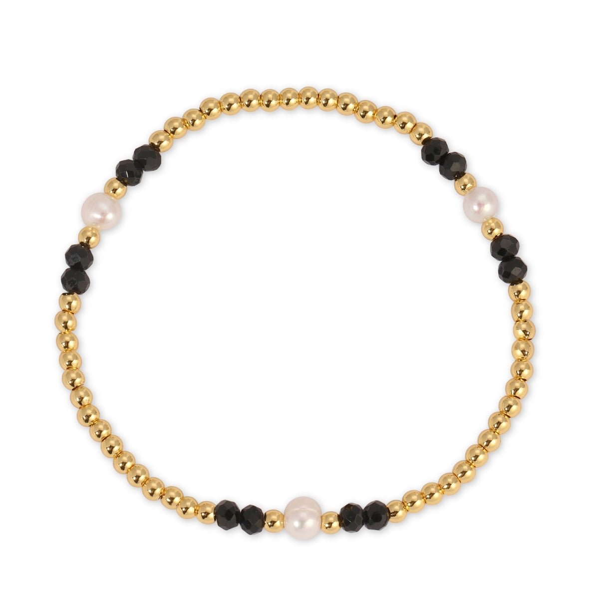 Beaded Crystal & Pearl Stretch Bracelet - Splendid Iris
