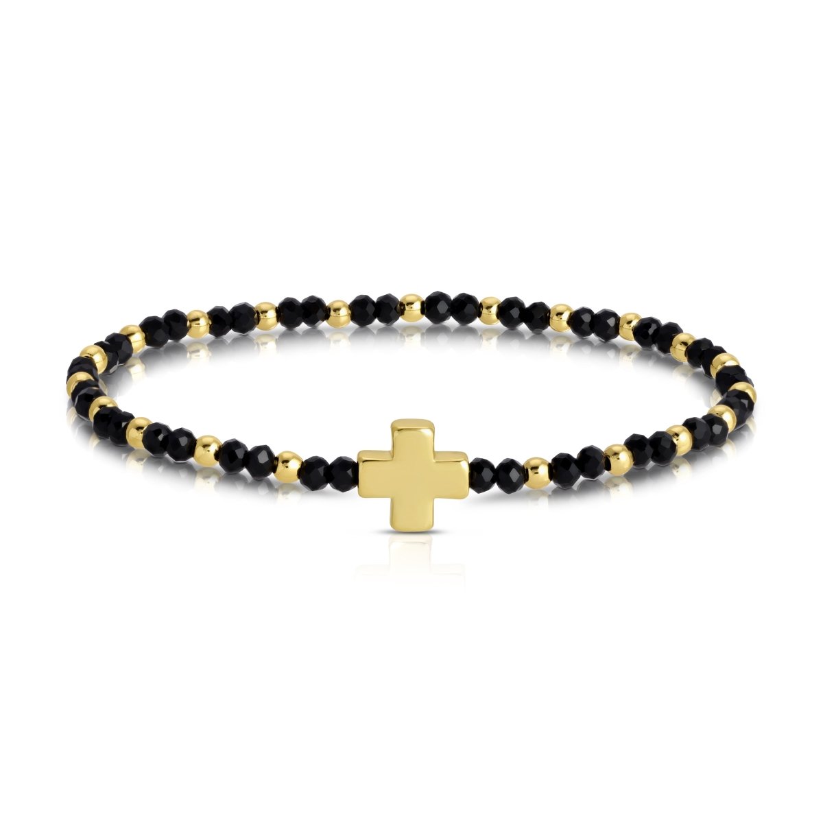 Colorful Balanced Cross Beaded Stretch Bracelet - Splendid Iris