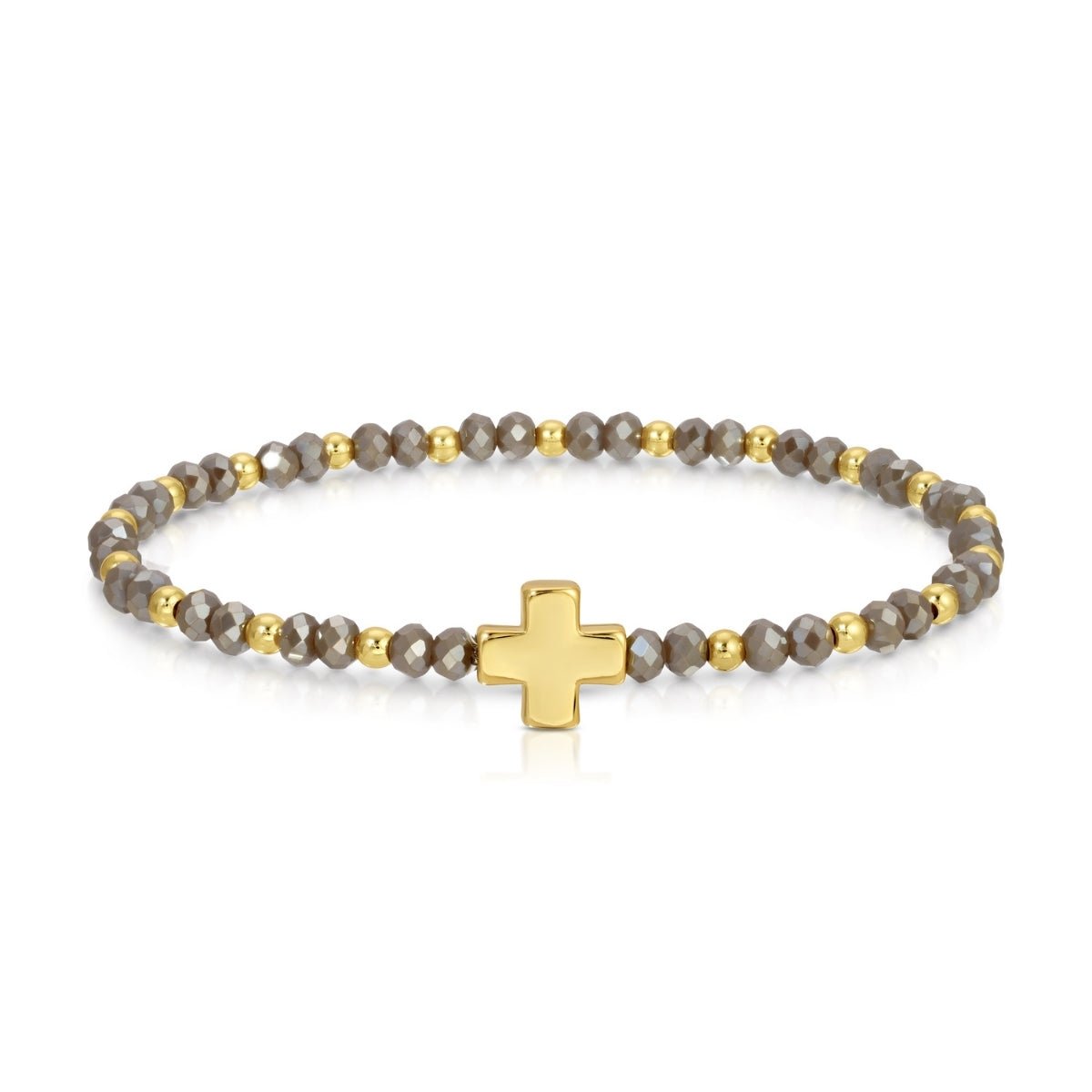 Colorful Balanced Cross Beaded Stretch Bracelet - Splendid Iris