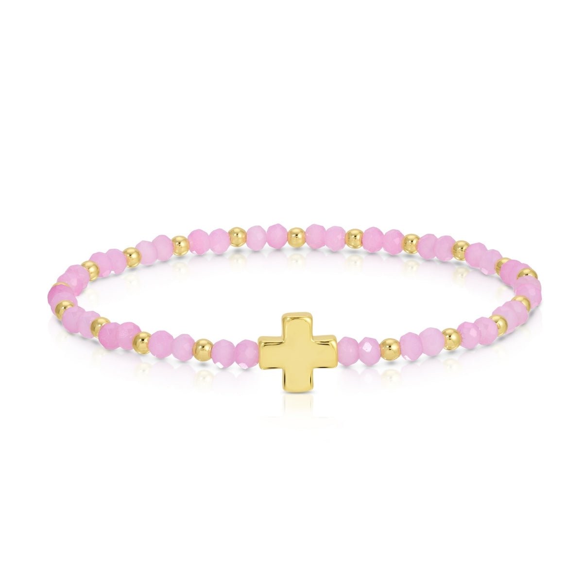 Colorful Balanced Cross Beaded Stretch Bracelet - Splendid Iris