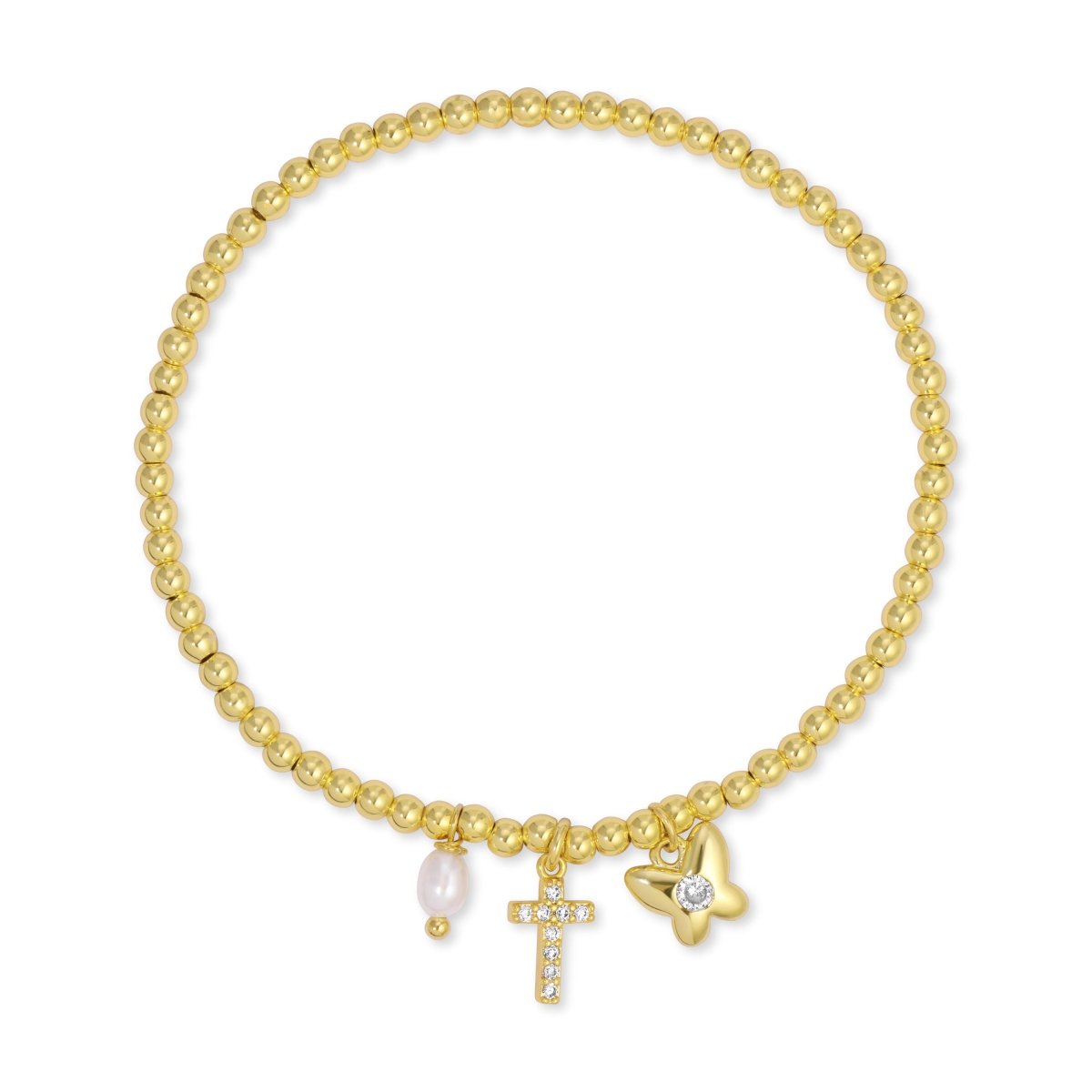 Renewal & Faith Gold Stretch Bracelet - Splendid Iris