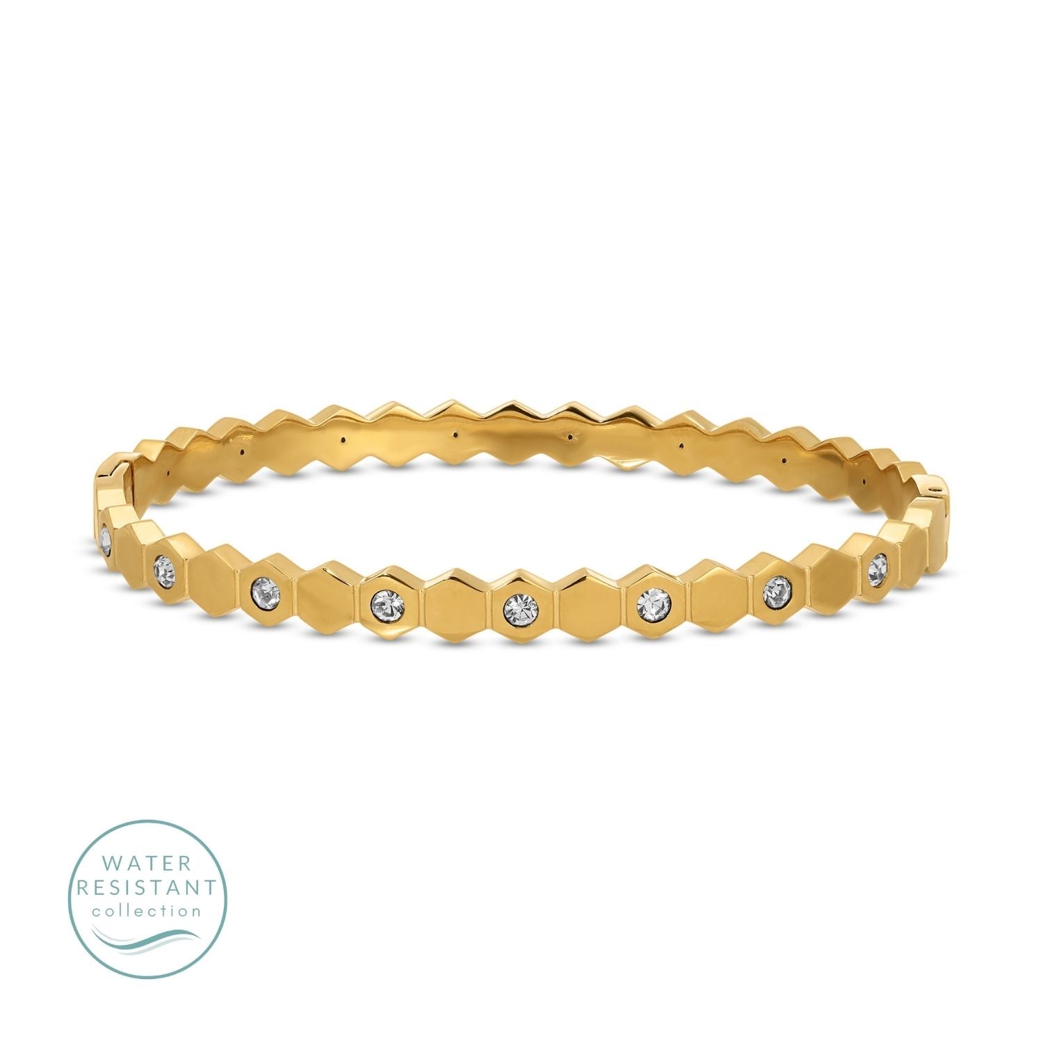 Hinged Hexagon Water Resistant Bangle - Splendid Iris