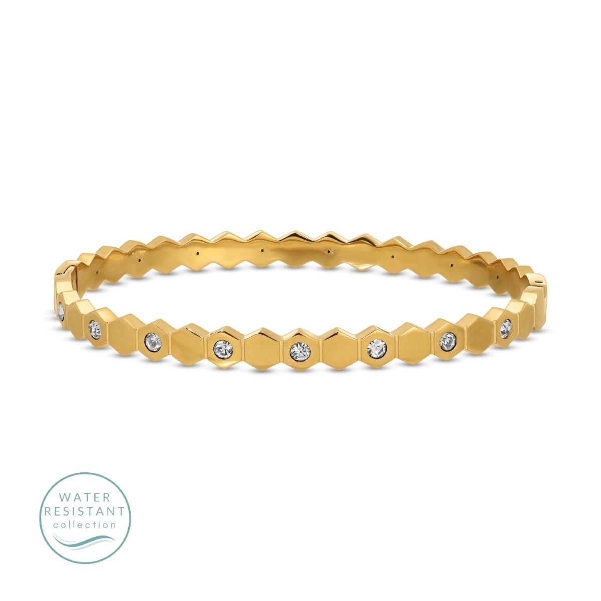 Hinged Hexagon Water Resistant Bangle - Splendid Iris