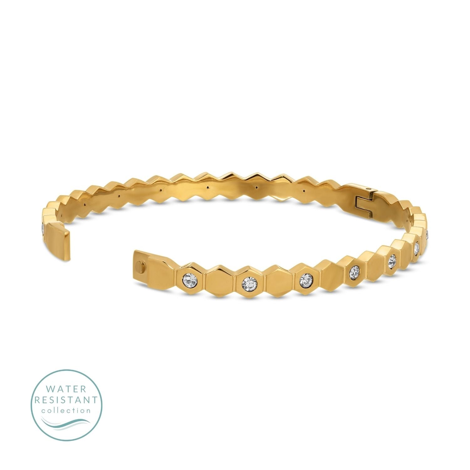 Hinged Hexagon Water Resistant Bangle - Splendid Iris