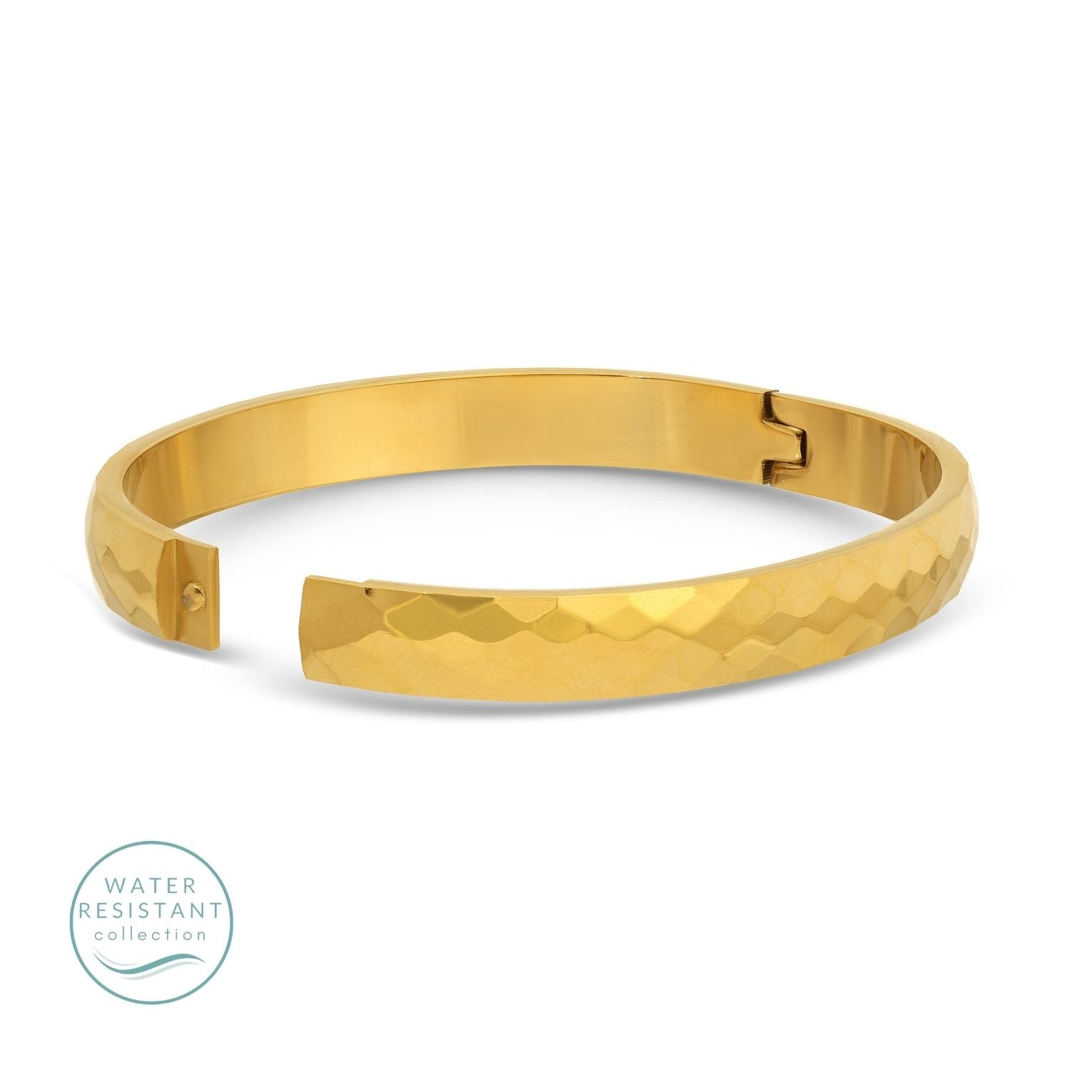 Textured Hinged Water Resistant Bangle - Splendid Iris