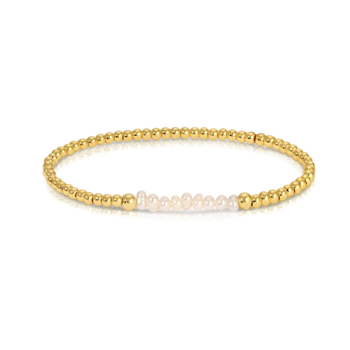 Pearl Accented Stretch Bracelet - Splendid Iris