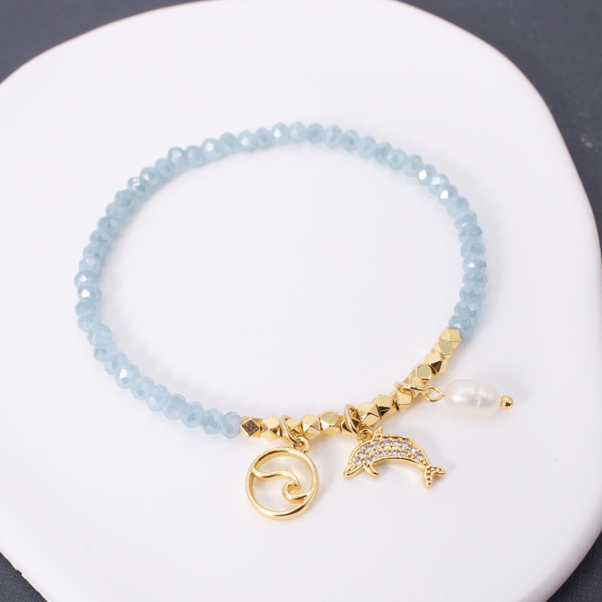 Dolphin Stretch Charm Bracelet - Splendid Iris
