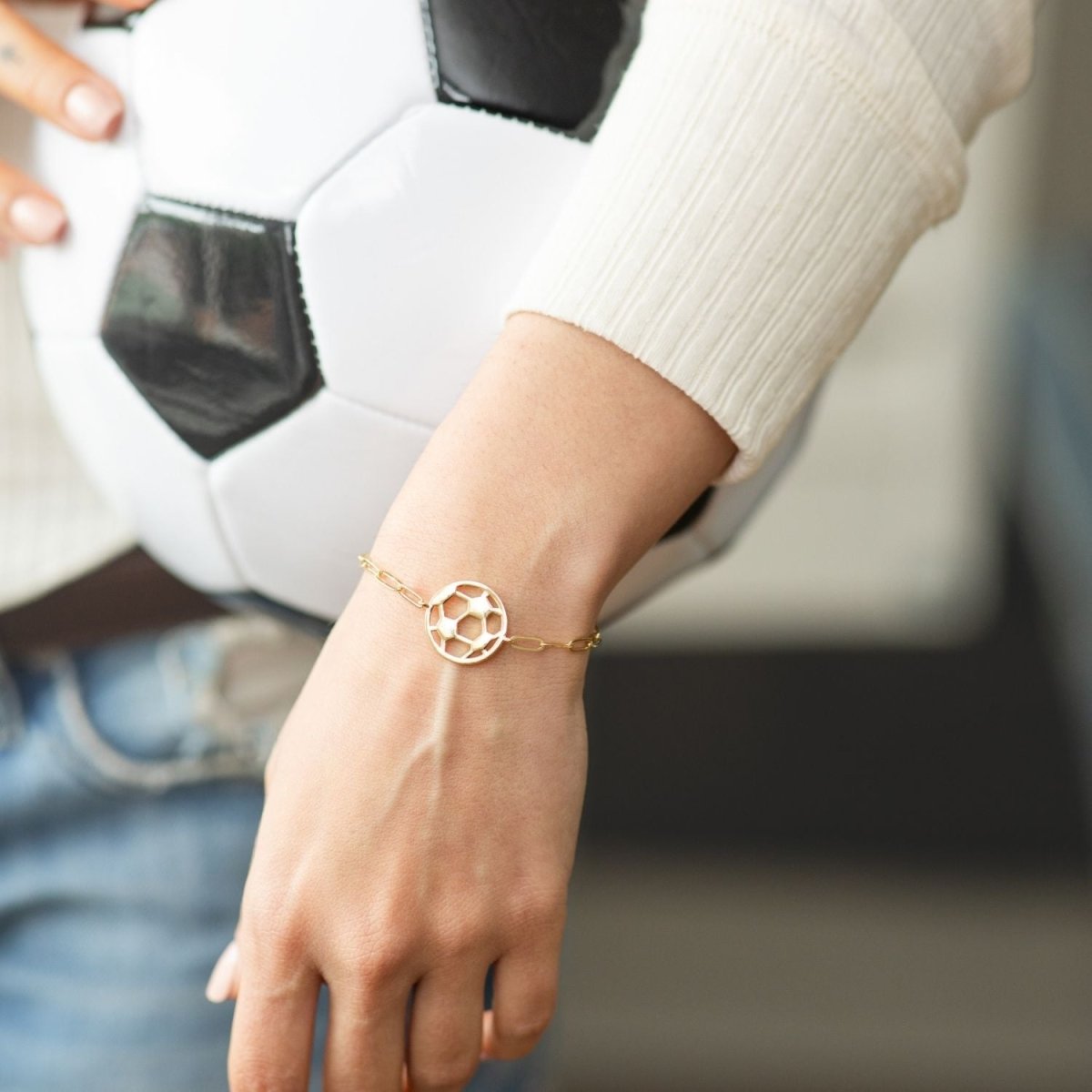 Soccer Ball Pulley Bracelet - Splendid Iris