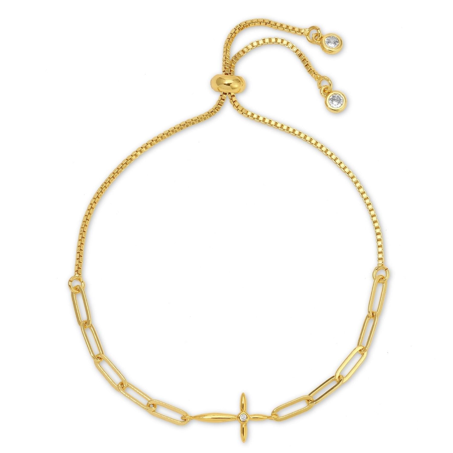 Delicate Cross Pulley Bracelet - Splendid Iris