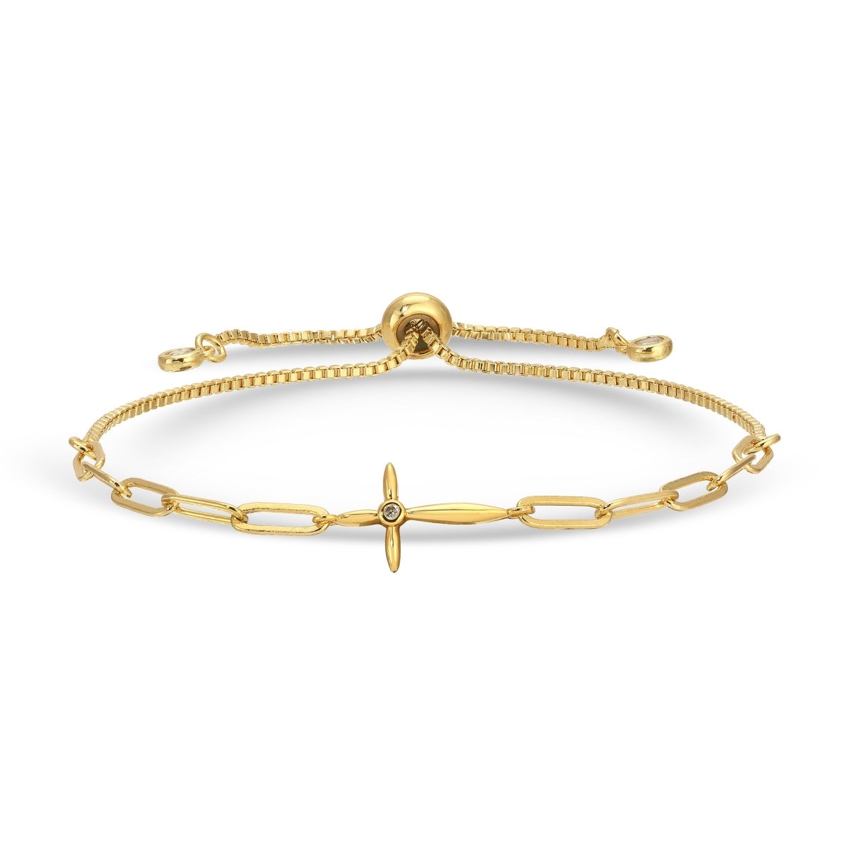 Delicate Cross Pulley Bracelet - Splendid Iris