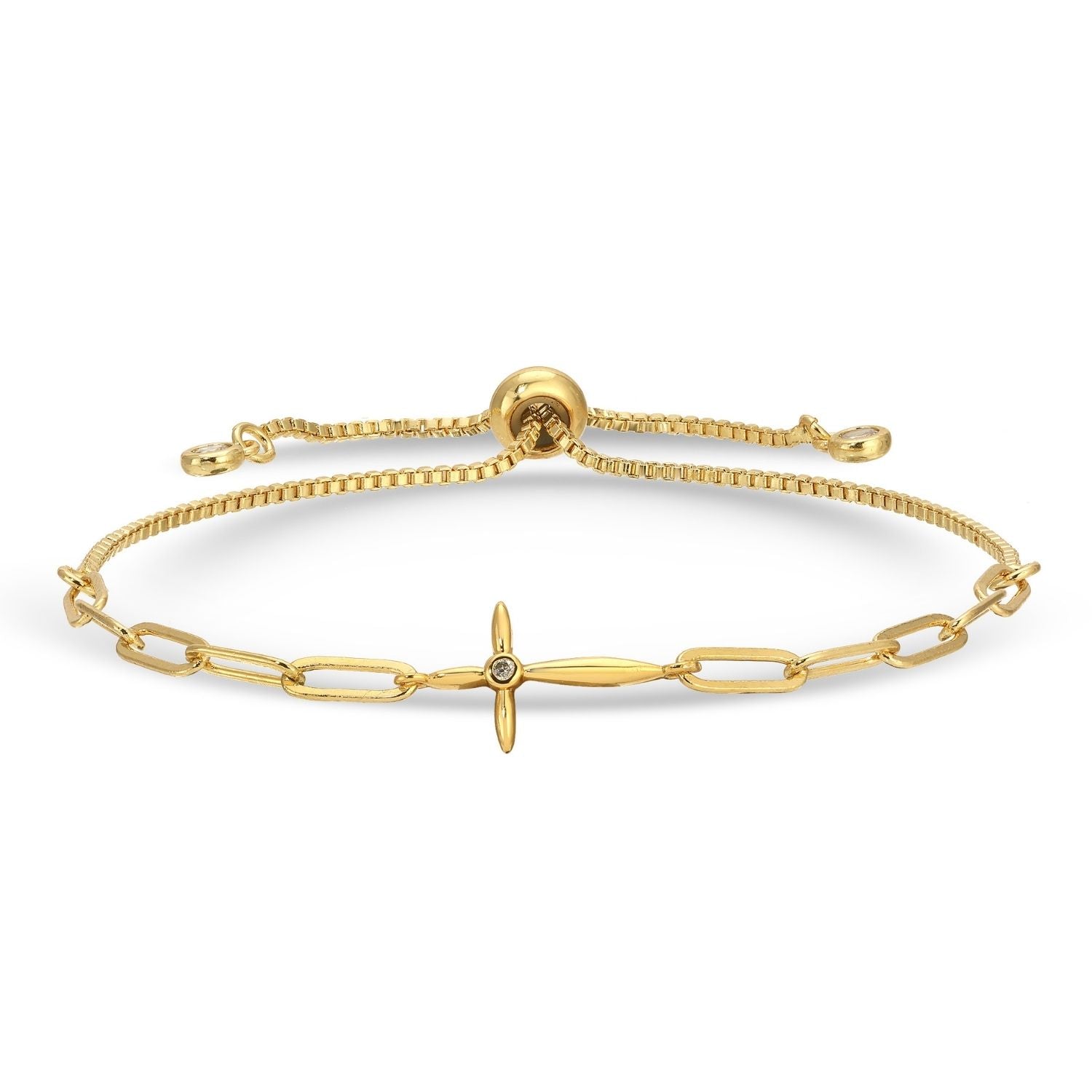 Delicate Cross Pulley Bracelet - Splendid Iris