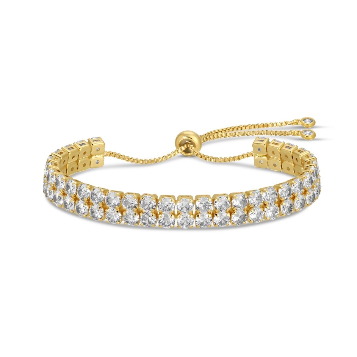 Double Row Faux Diamond Tennis Bracelet - Splendid Iris