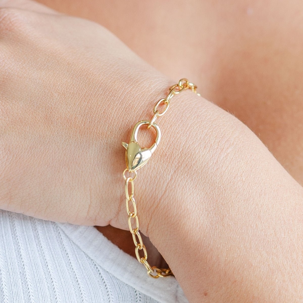 Oval Link Chain Bracelet with Heart Clasp - Splendid Iris