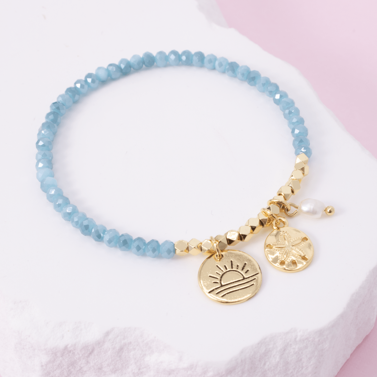 Sand Dollar Stretch Charm Bracelet - Splendid Iris