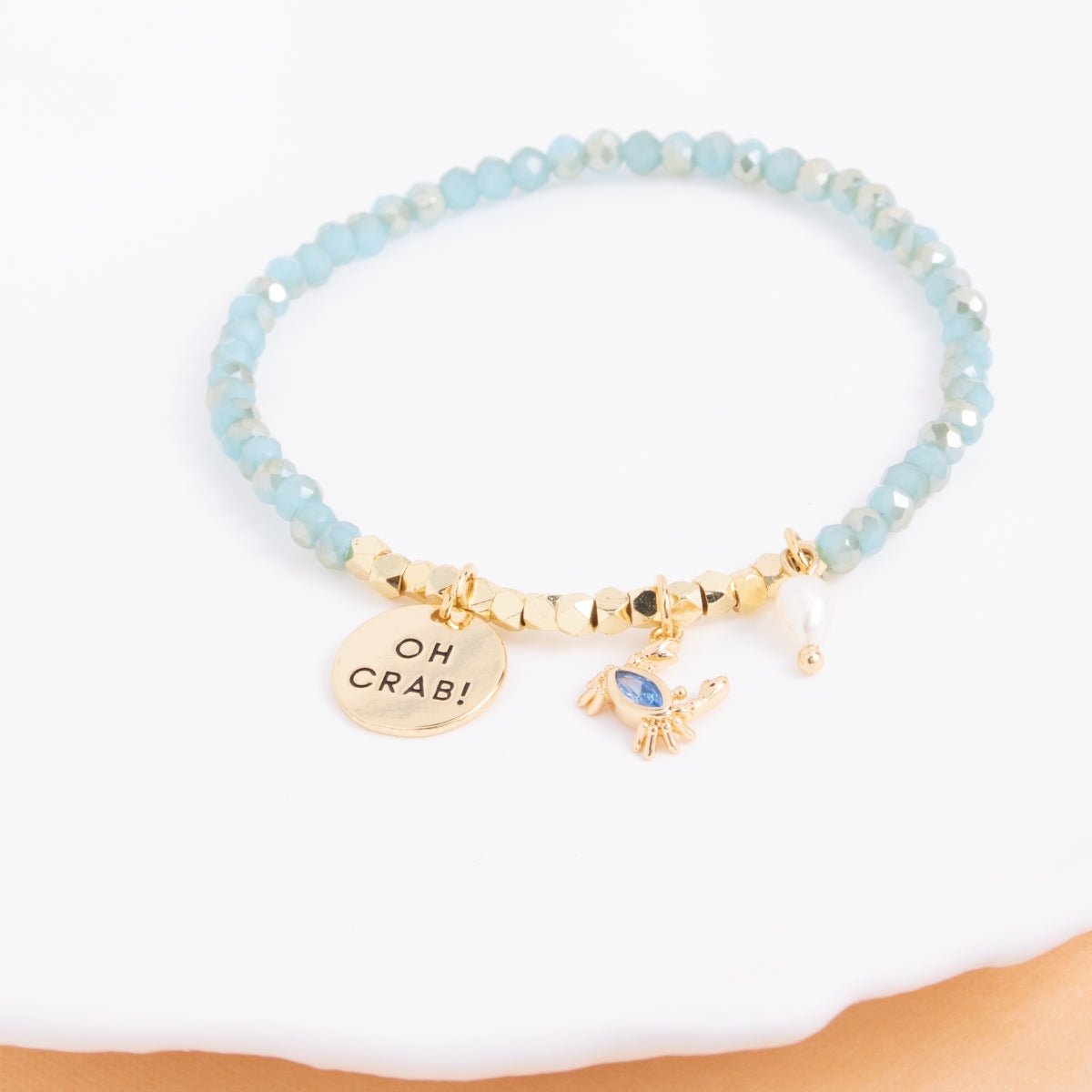 Oh Crab! Blue Crab Stretch Charm Bracelet - Splendid Iris
