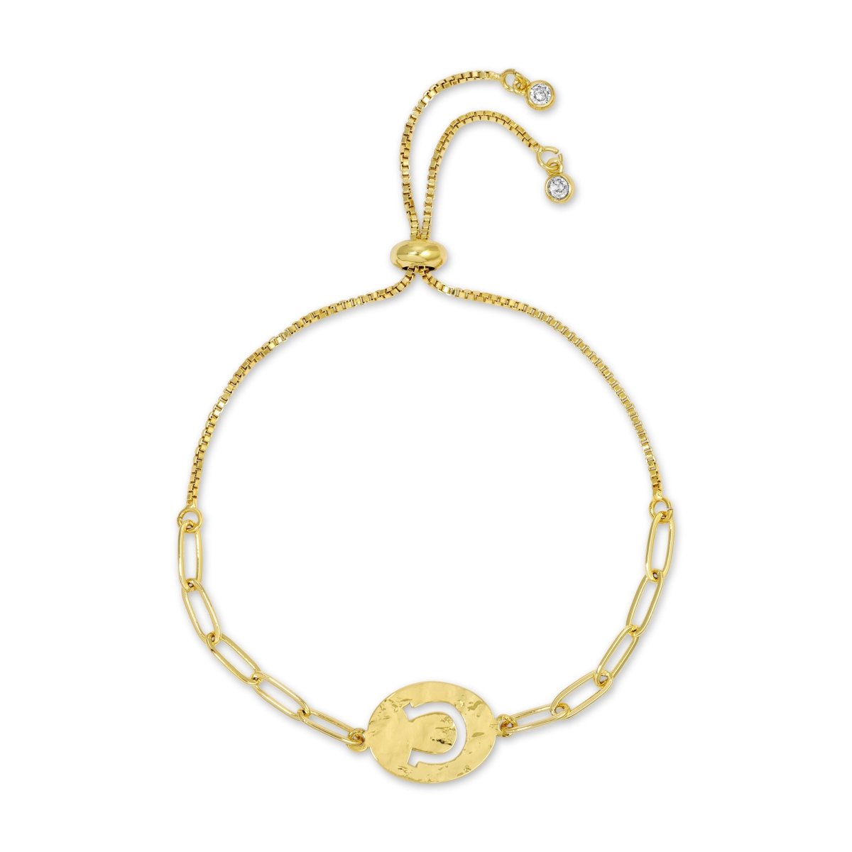 Horseshoe Gilded Cut-Out Pulley Bracelet - Splendid Iris