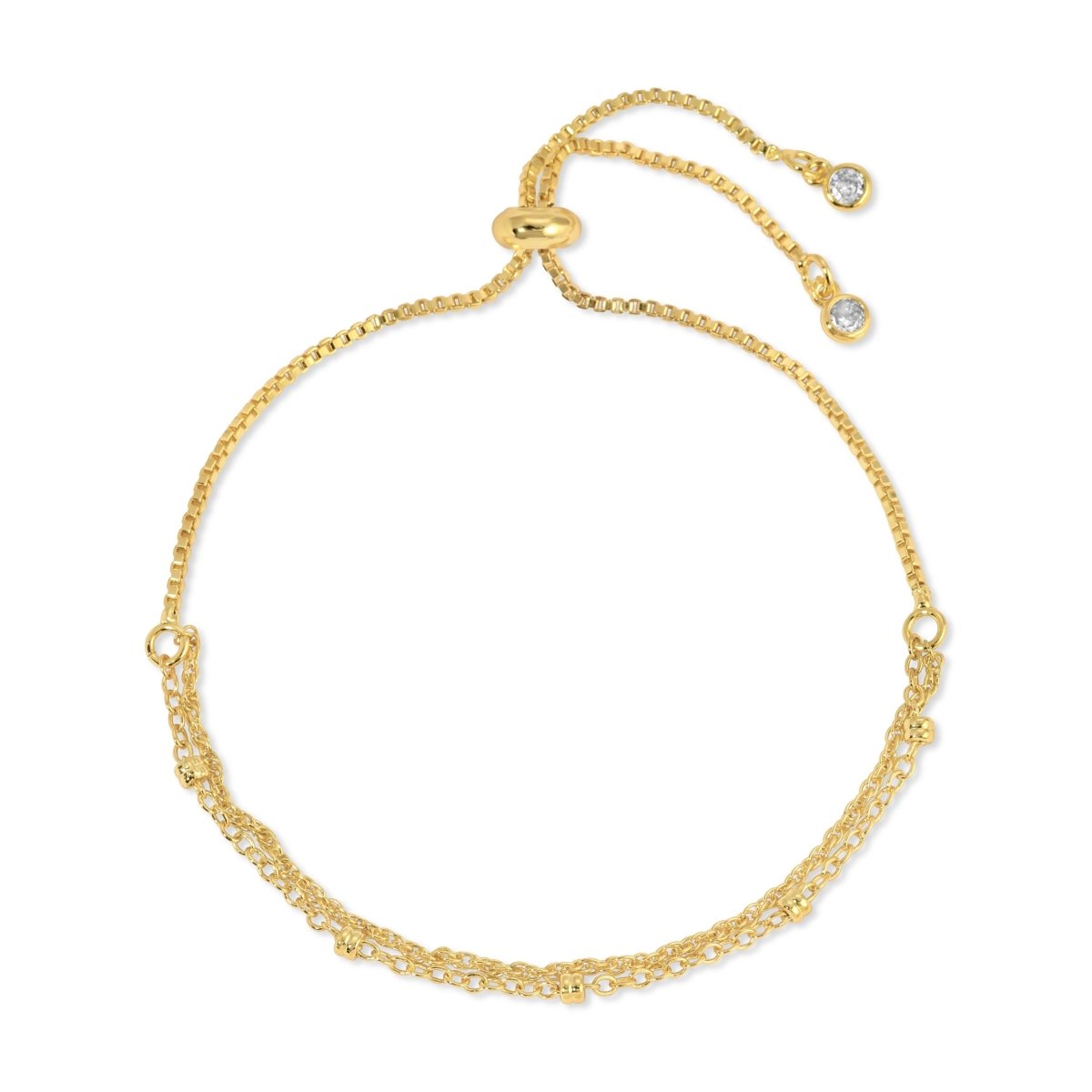 Double Row Delicate Chain Pulley Bracelet - Splendid Iris