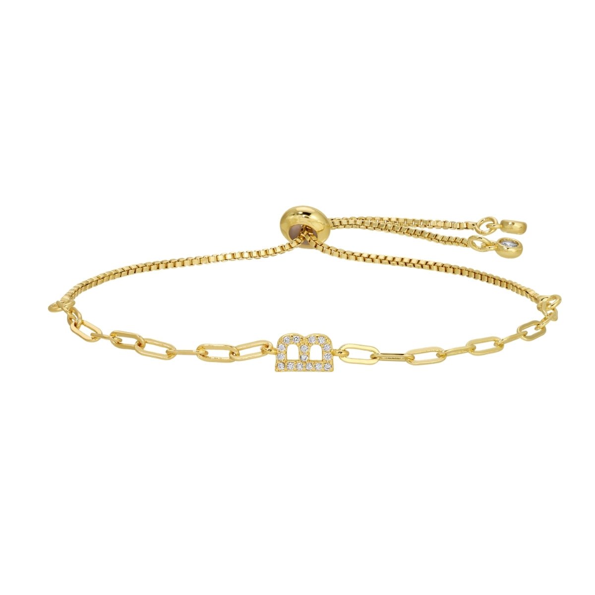 Pavé Initial Pulley Bracelet - Splendid Iris