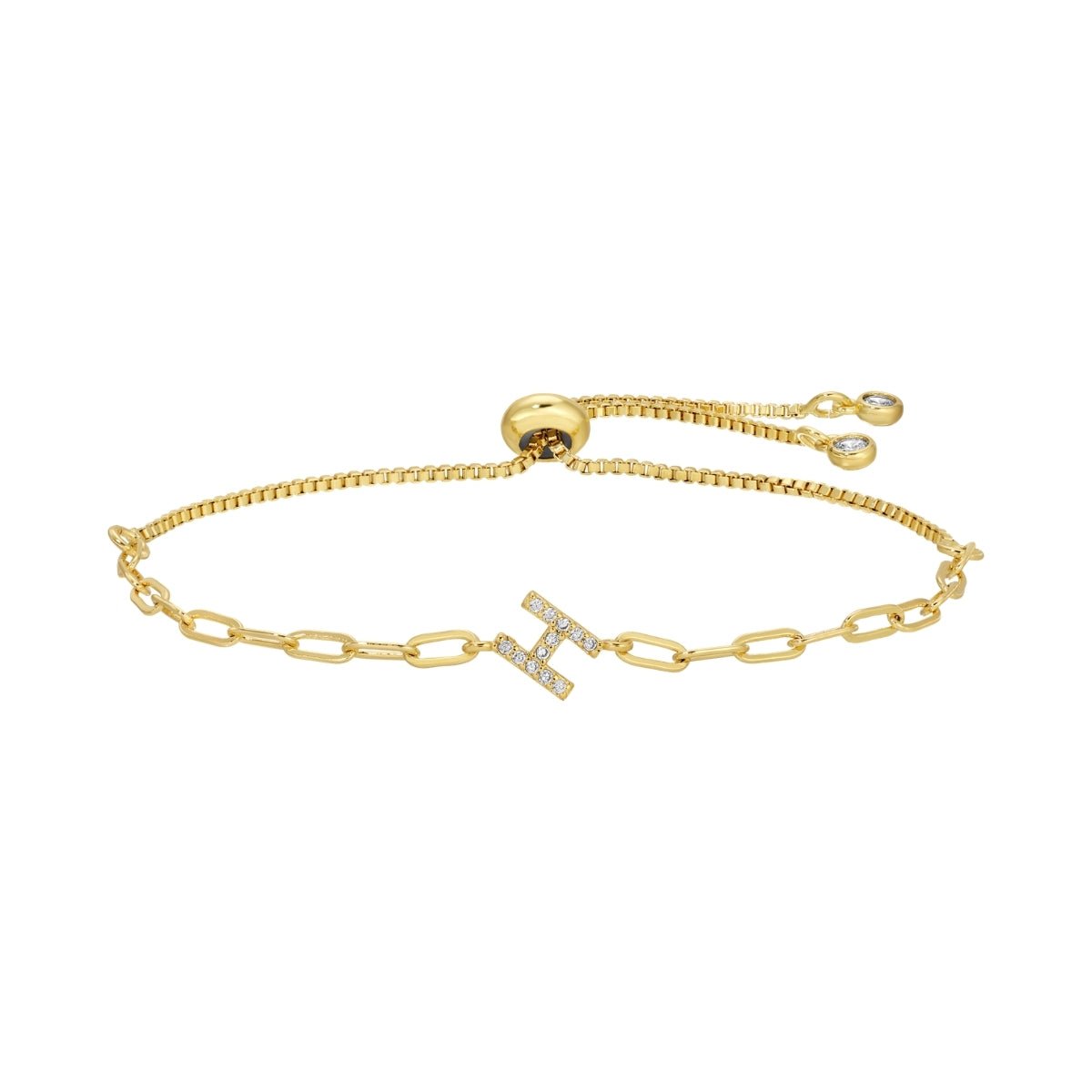 Pavé Initial Pulley Bracelet - Splendid Iris