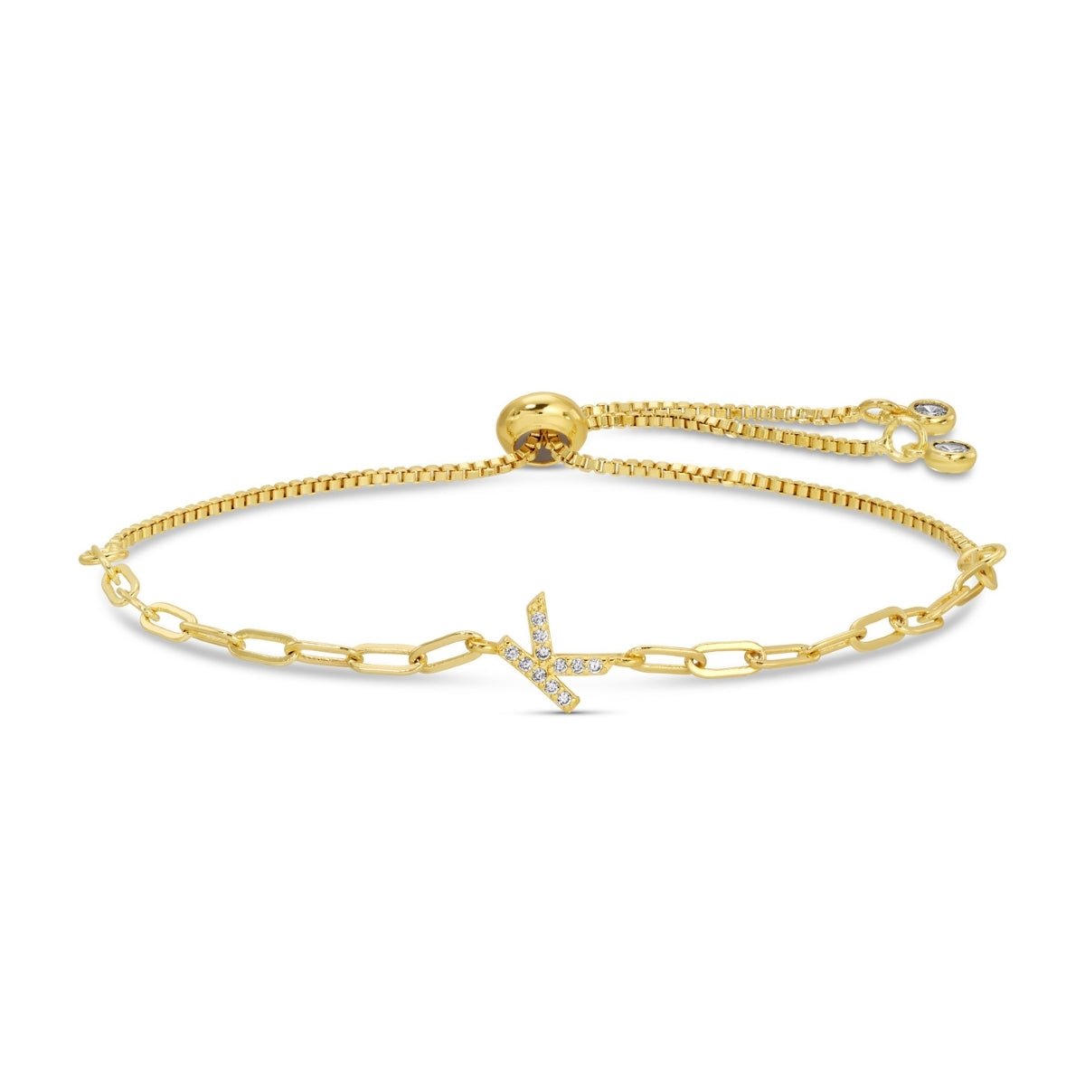 Pavé Initial Pulley Bracelet - Splendid Iris