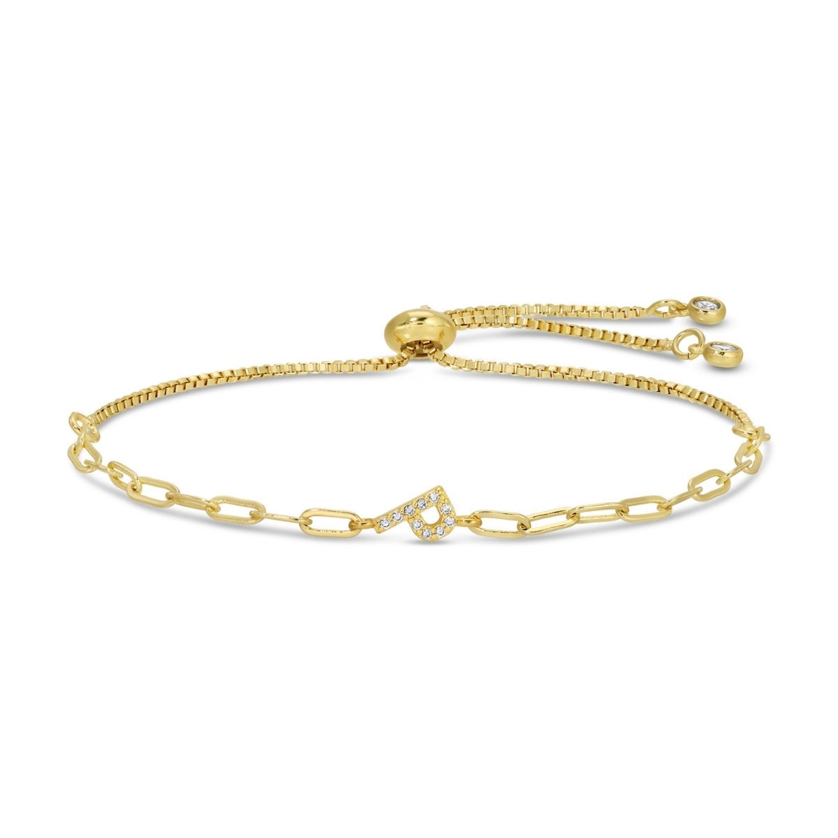 Pavé Initial Pulley Bracelet - Splendid Iris