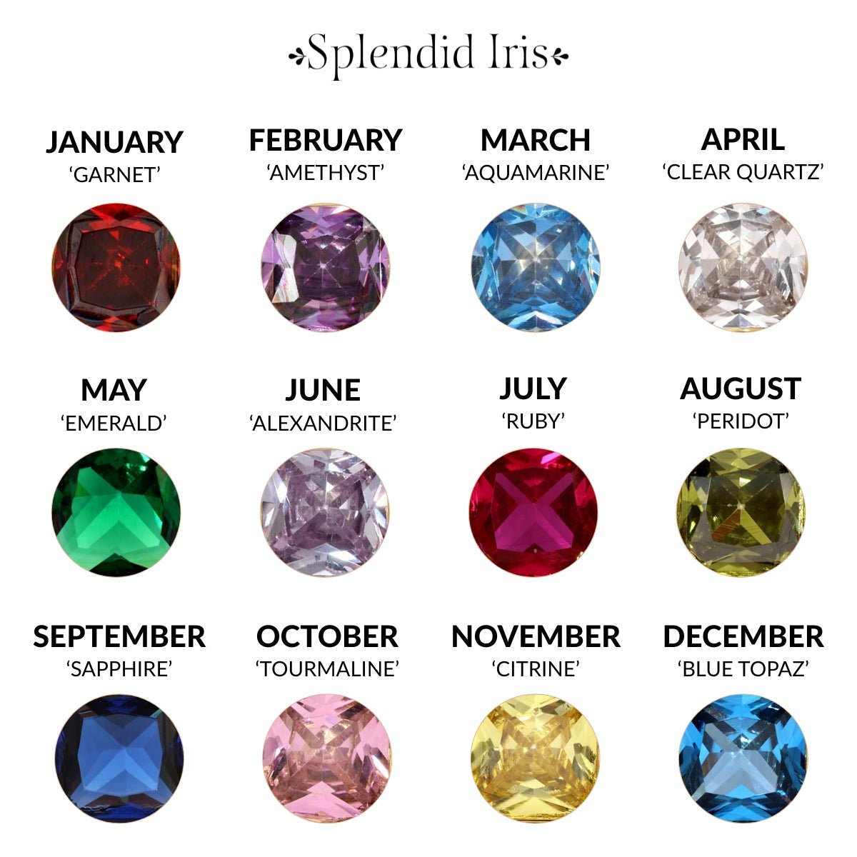Birthstone Solitaire Necklace - Splendid Iris