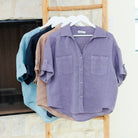 Linen Camp Shirt - Splendid Iris