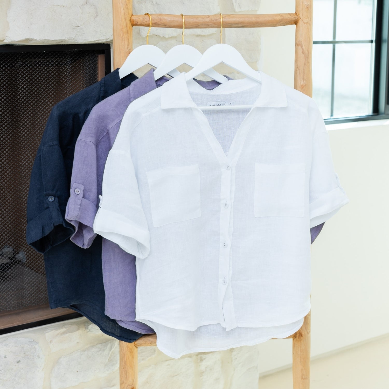 Linen Camp Shirt - Splendid Iris