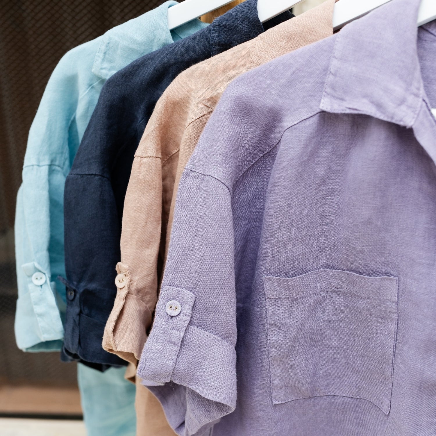 Linen Camp Shirt - Splendid Iris