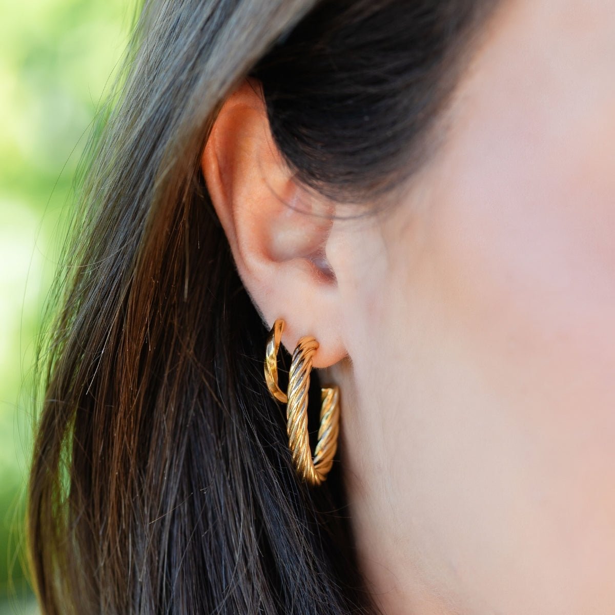 Twisted Hoops, Water-Resistant - Splendid Iris