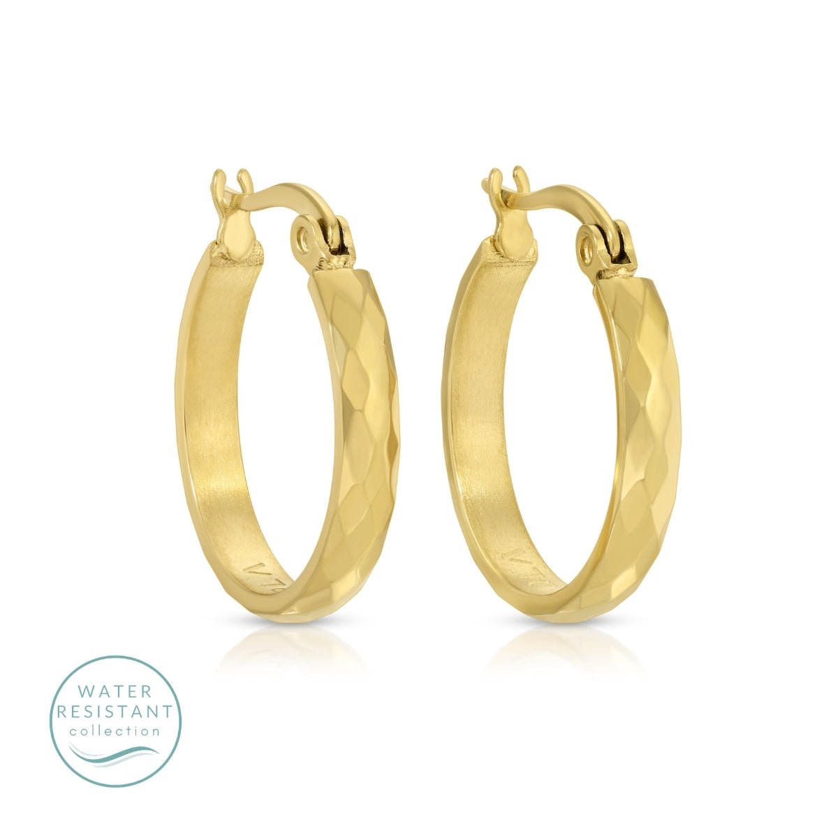 Textured Latch Back Hoops, Water-Resistant - Splendid Iris