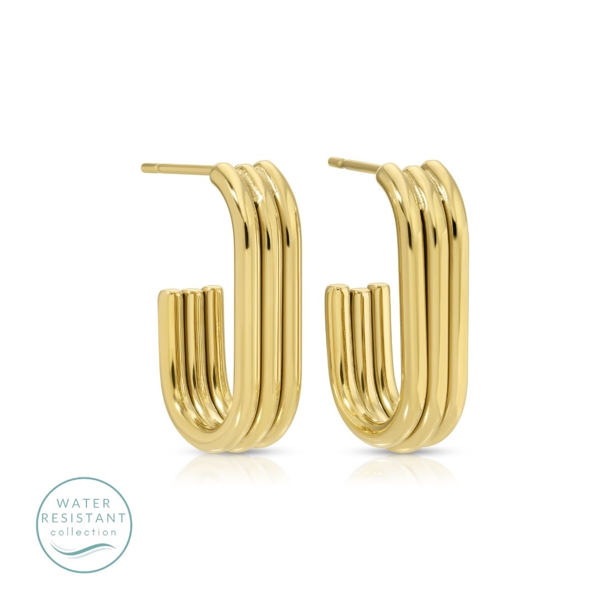 Contemporary Elongated Hoops, Water-Resistant - Splendid Iris