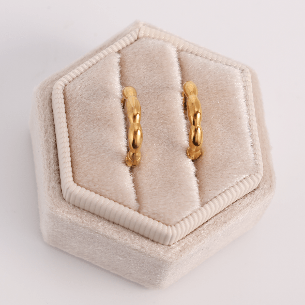 Scalloped Huggie Earrings, Water-Resistant - Splendid Iris