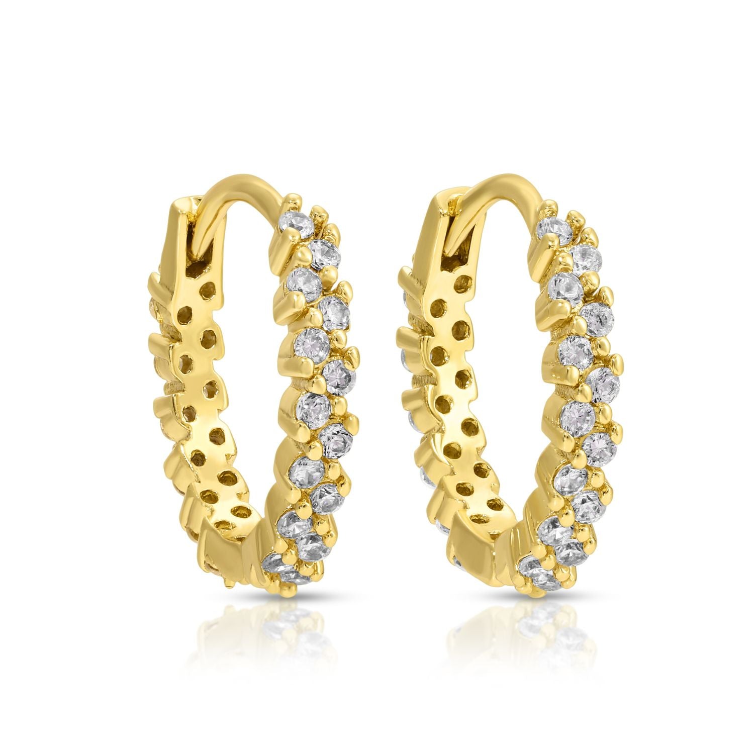 Detailed Pave Huggies - Splendid Iris