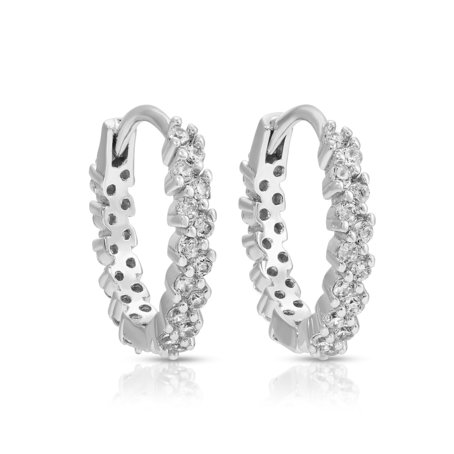 Detailed Pave Huggies - Splendid Iris