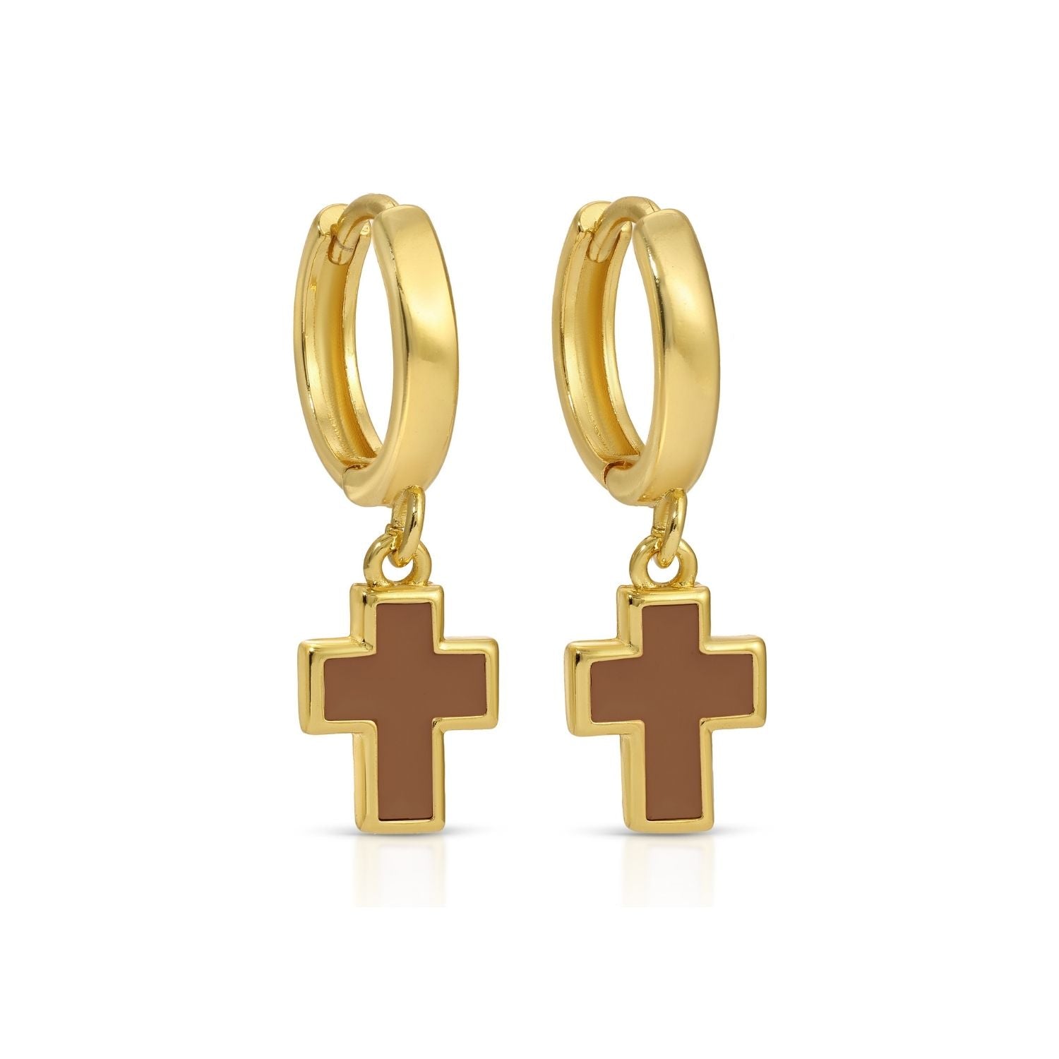 Colorful Cross Drop Huggies - Splendid Iris
