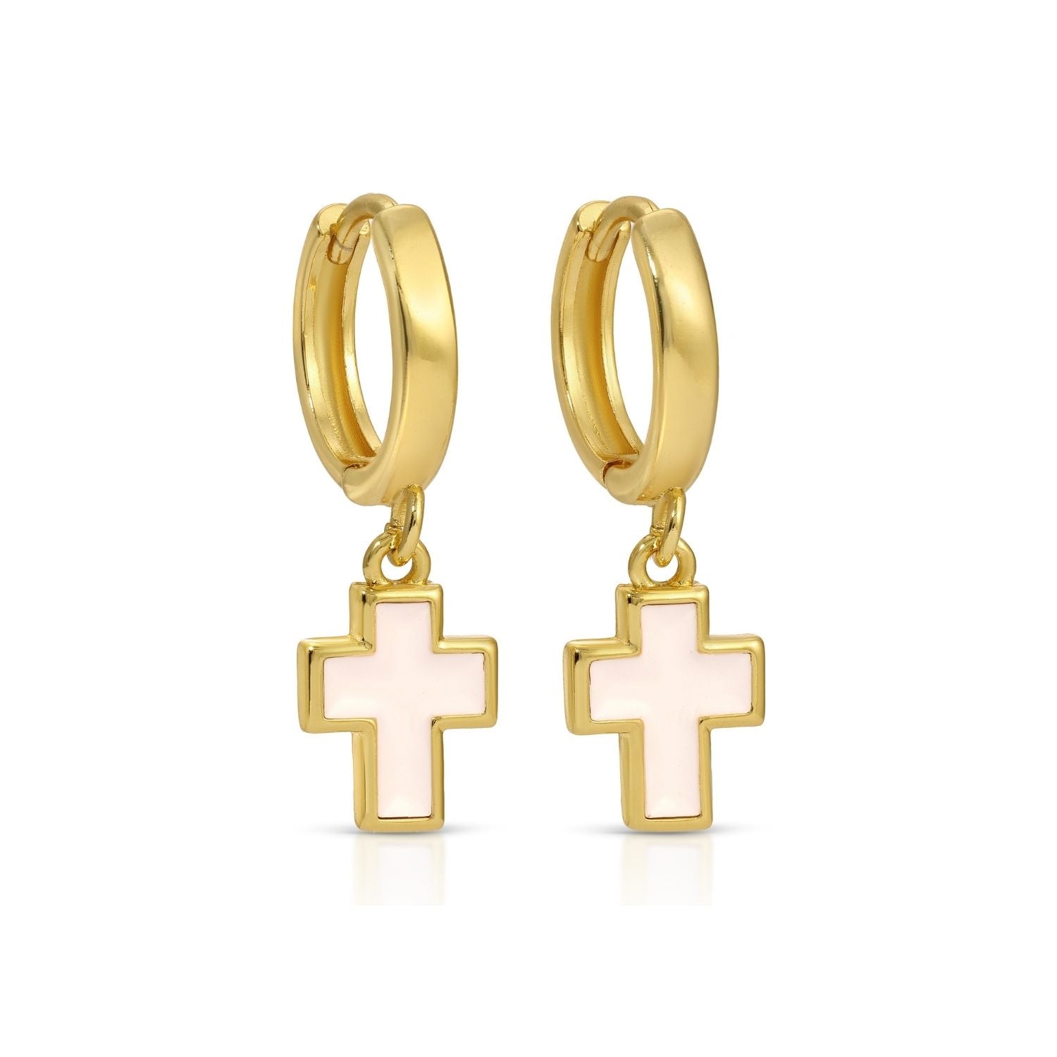 Colorful Cross Drop Huggies - Splendid Iris