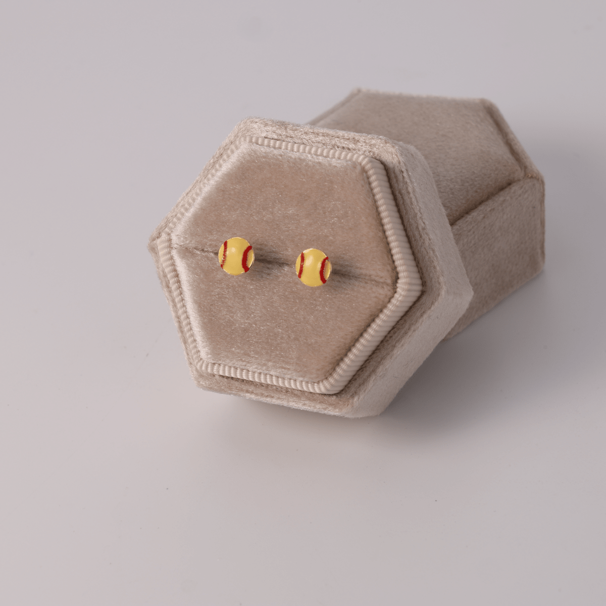 Petite Softball Stud Earrings - Splendid Iris