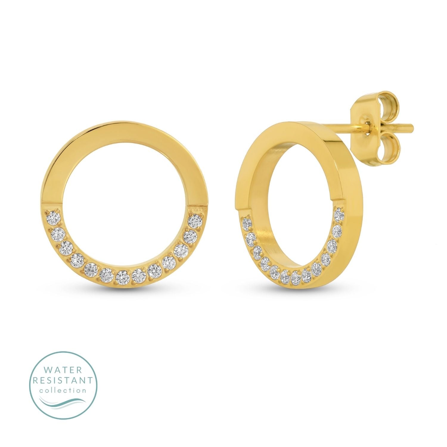 Contemporary Water Resistant Pave Studs - Splendid Iris