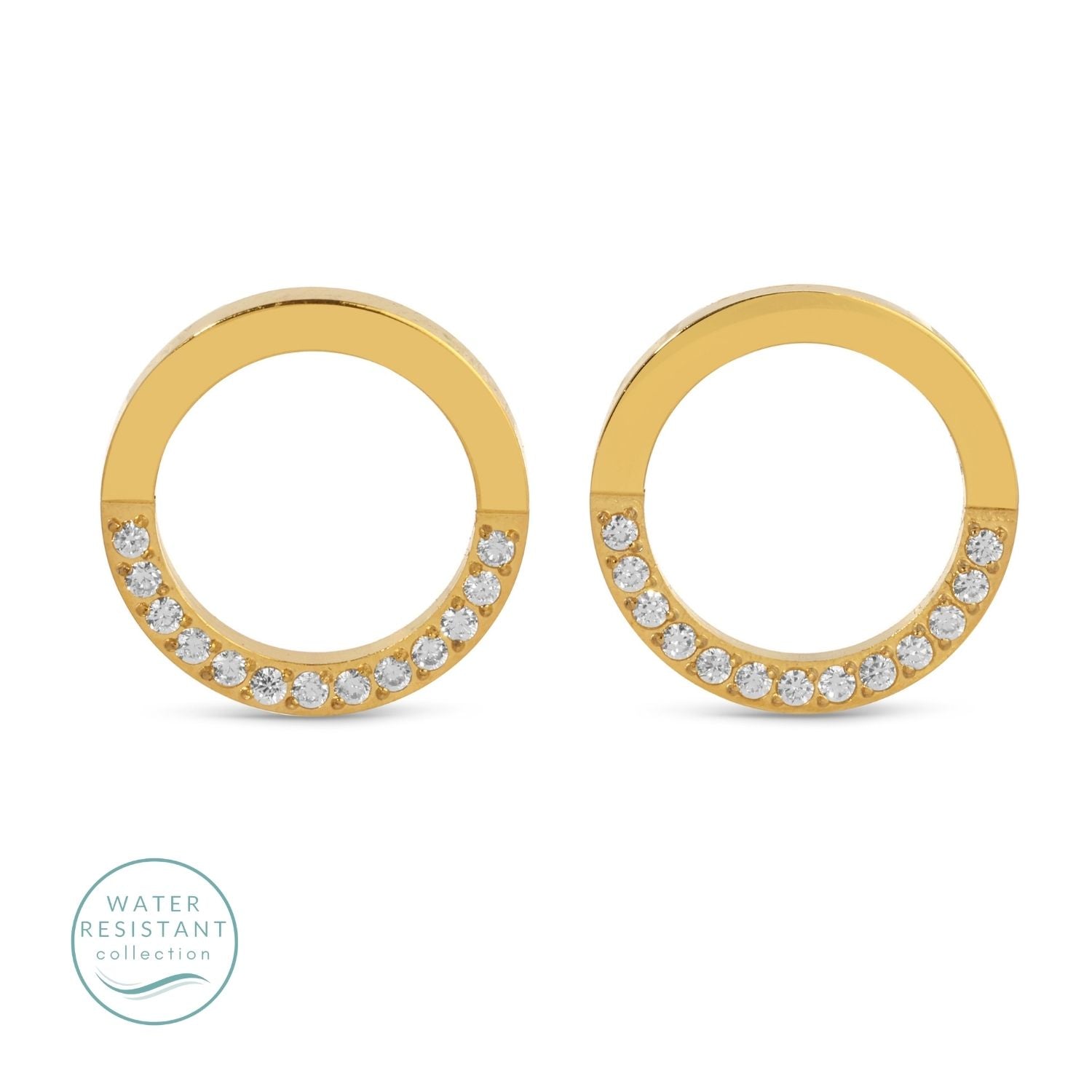 Contemporary Water Resistant Pave Studs - Splendid Iris