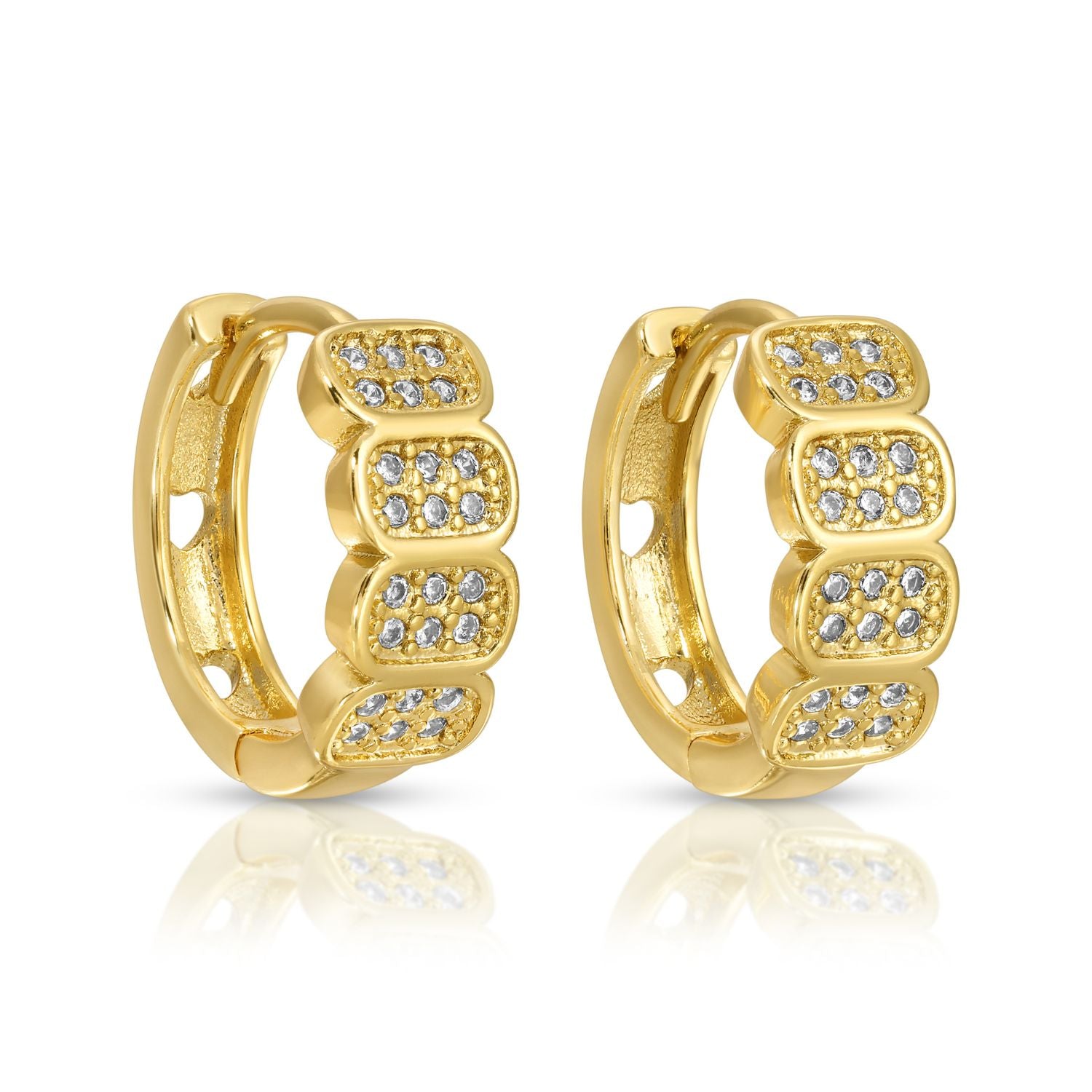 Multi Pave Huggies - Splendid Iris