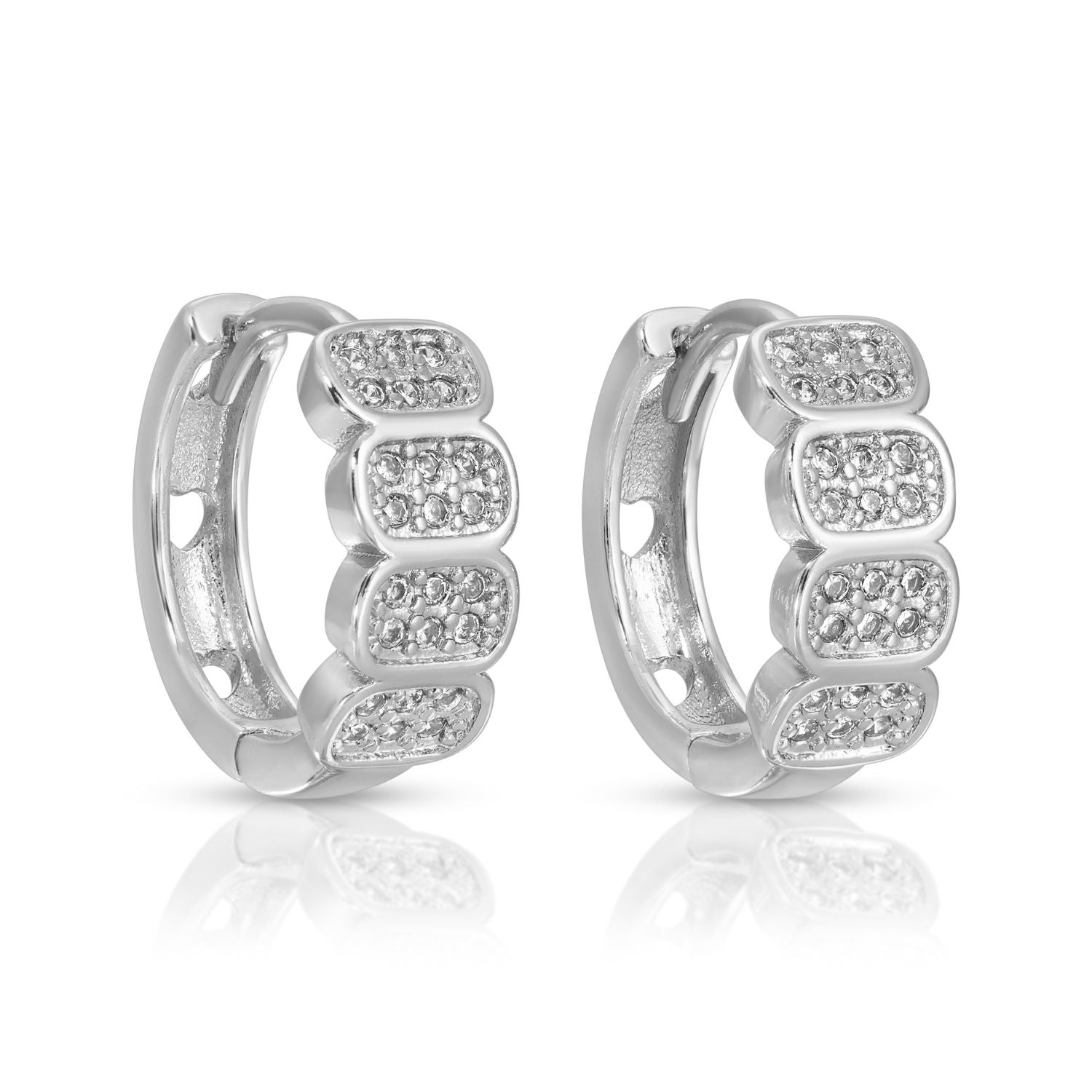 Multi Pave Huggies - Splendid Iris