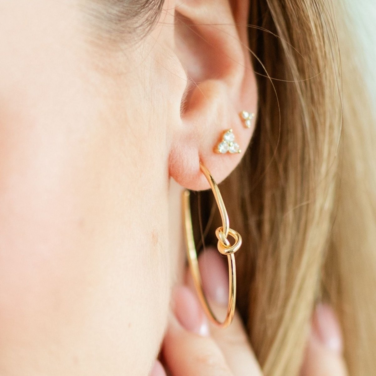 Delicate Knot Hoops - Splendid Iris