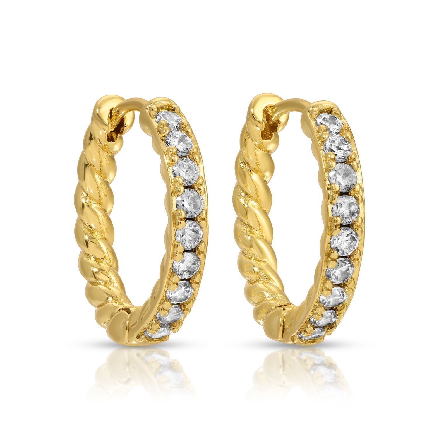 Large Cubic zirconia Twist Huggies - Splendid Iris