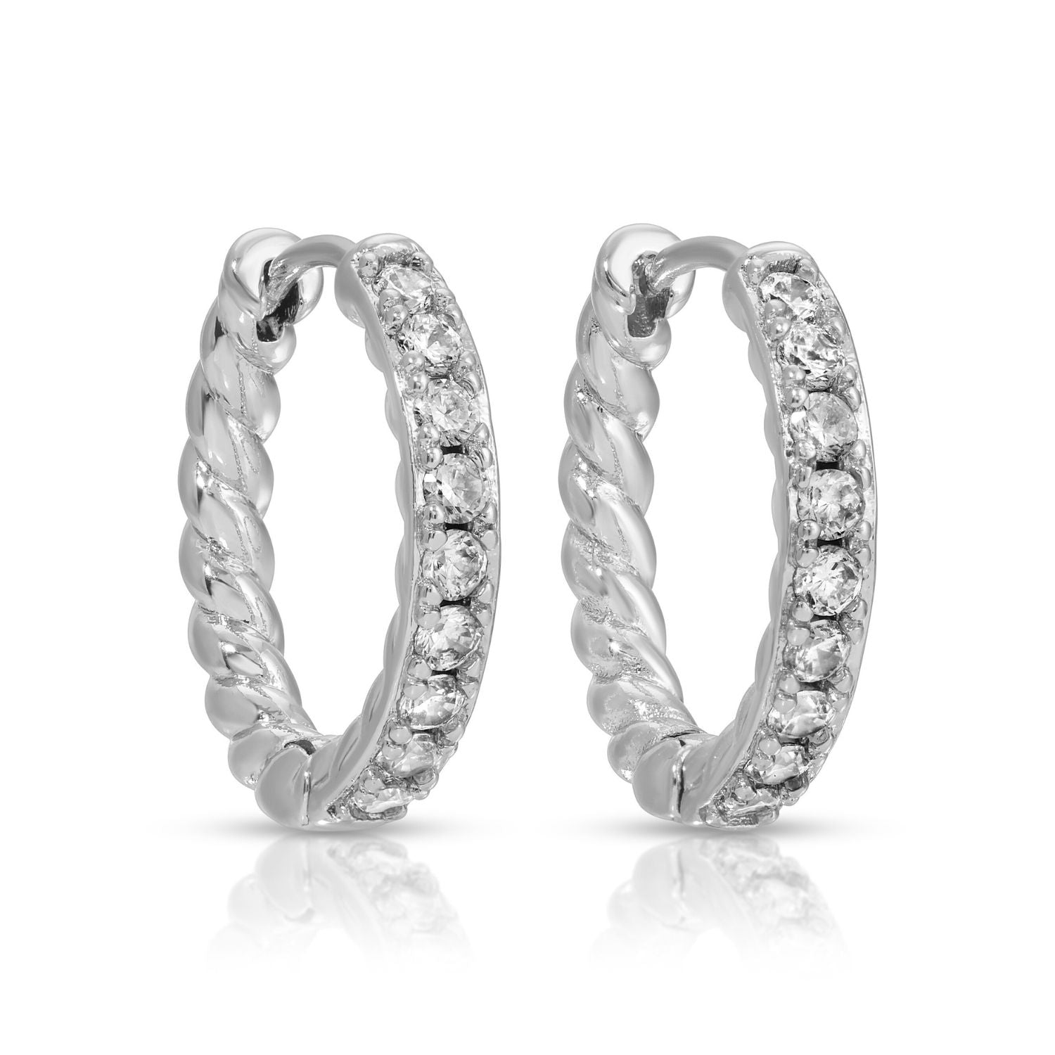 Large Cubic zirconia Twist Huggies - Splendid Iris