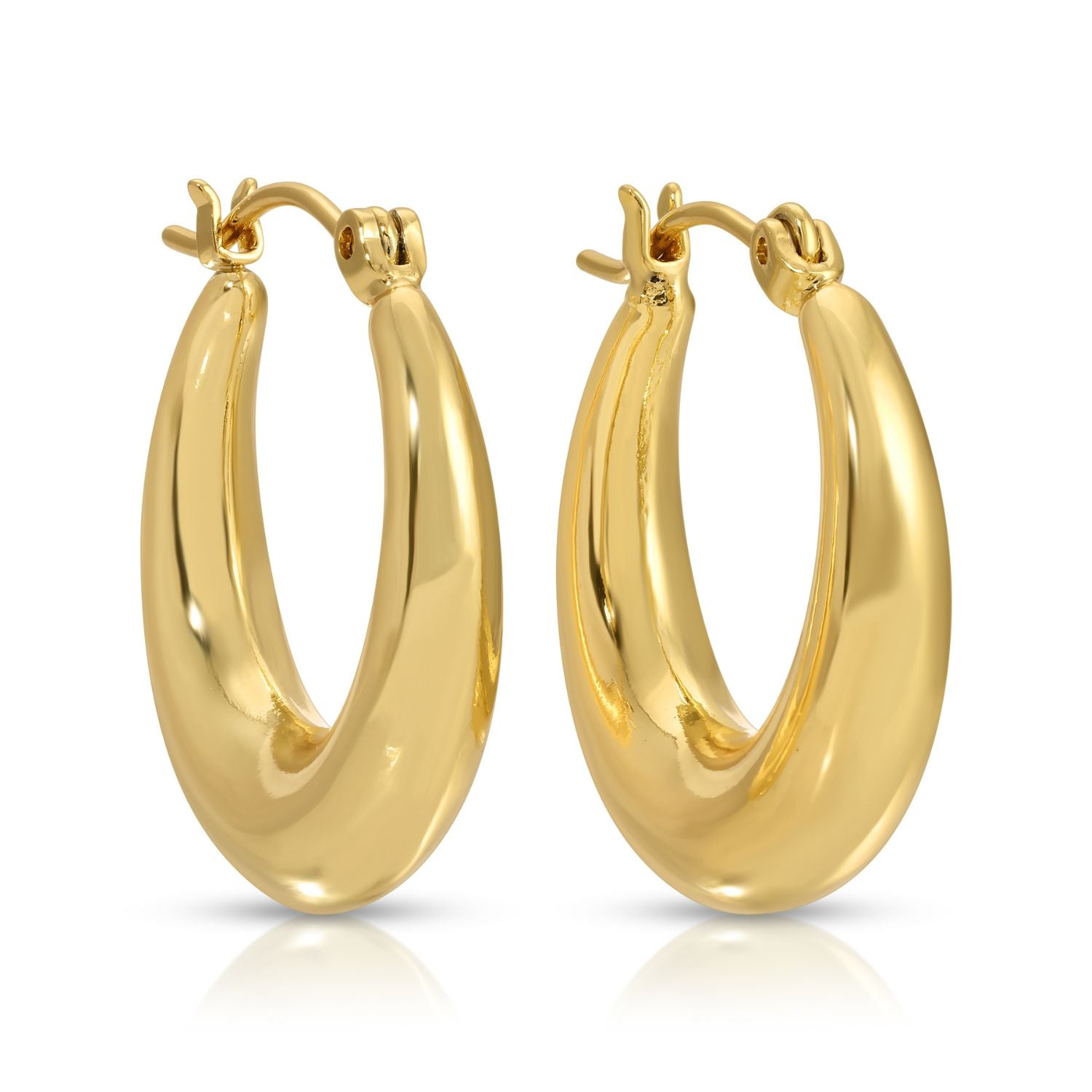 Wide Round Latch Huggies - Splendid Iris