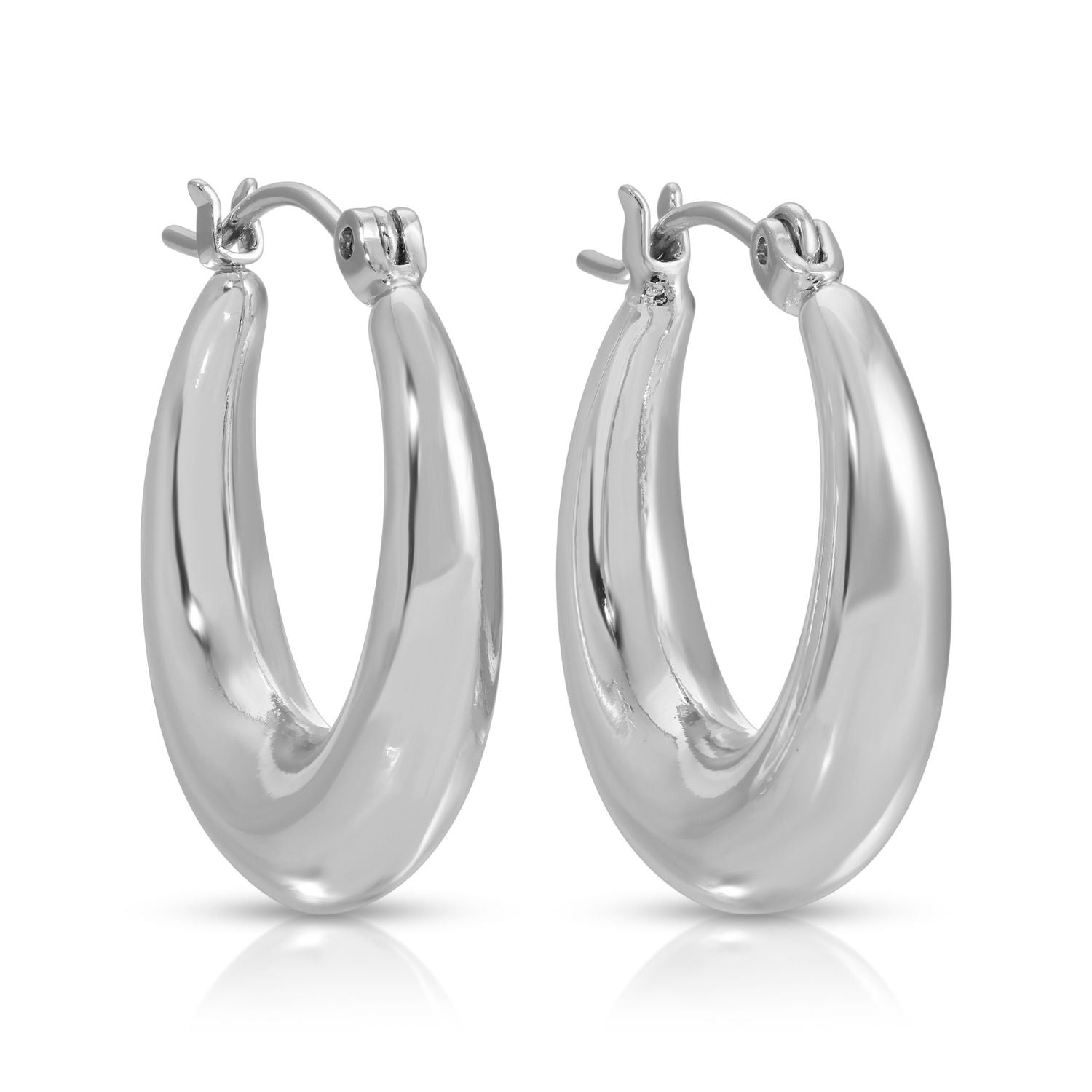 Wide Round Latch Huggies - Splendid Iris